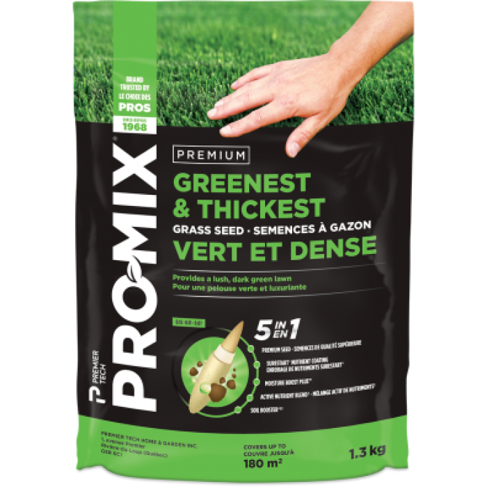 Semences à gazon vert et dense Pro-mix - 1.3 kg